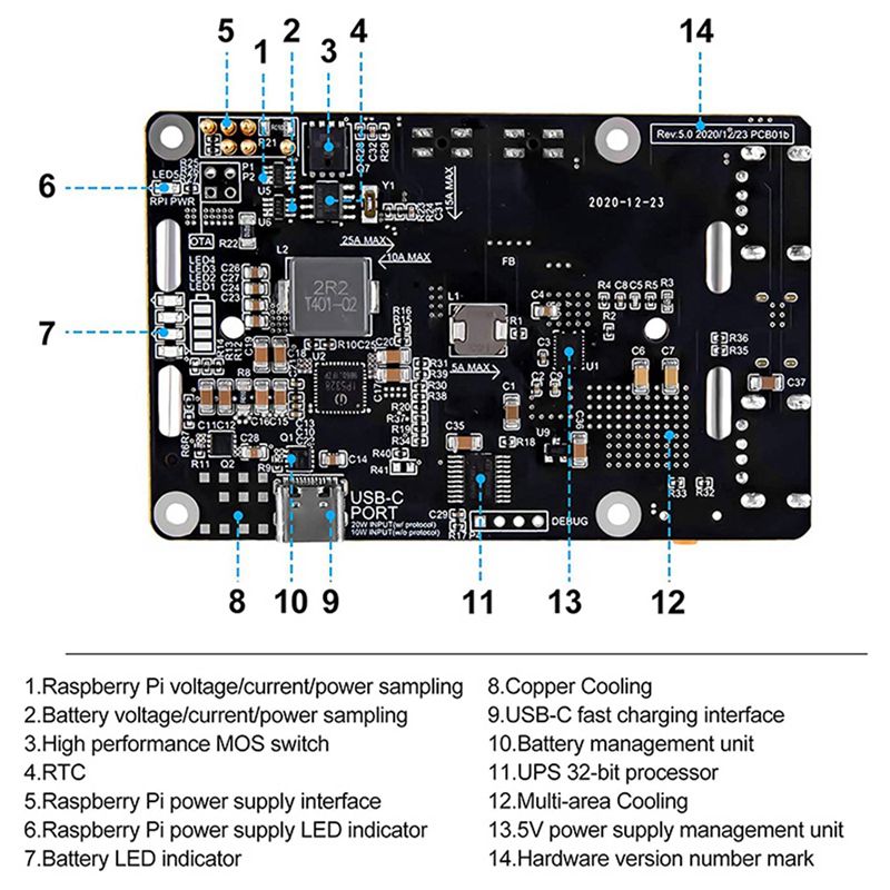 AA08-2X For Raspberry Pi 4 UPS - Raspberry Pi Uninterrupted Power Supply Ups 18650 review and price